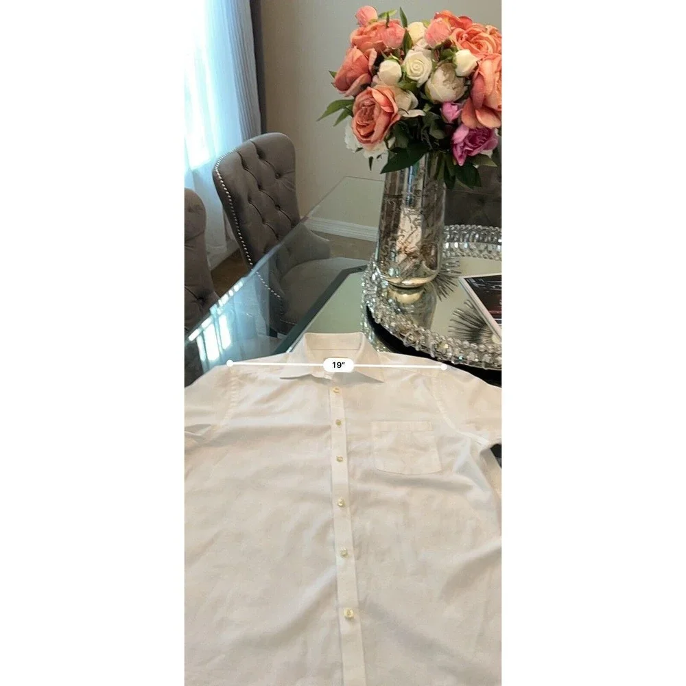 Michael Kors Shirt Mens L Large White Button Up Long Sleeve Casual Cotton Adult - Picture 12 of 16